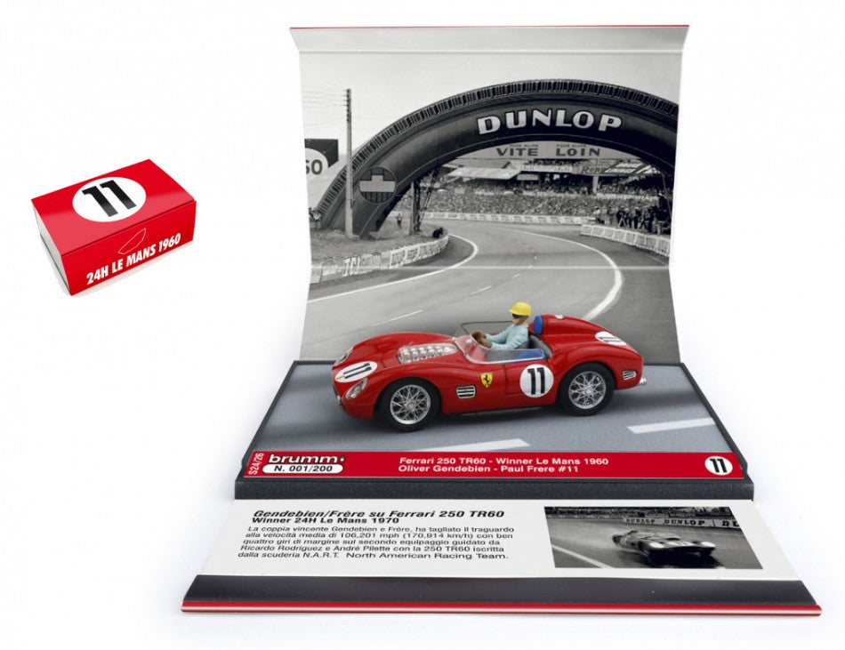 Ferrari 250 TR60 N.11 1st 24 H Le Mans 1960 Gendebien-frere LIM.200 – Brumm 1:43