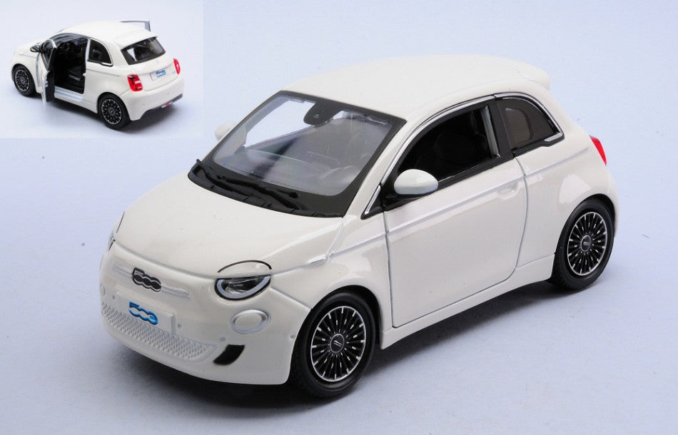 Fiat 500e 2023 Light White – Burago 1:24
