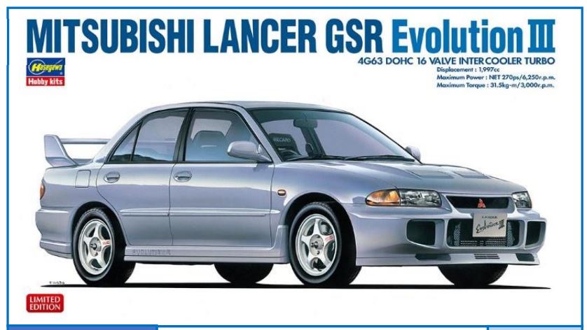 Mitsubishi Lancer Gsr Evo Iii Kit 1:24 – Hasegawa
