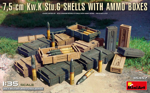 7,5 Cm Kw.k Stu.g Shells With Ammo Boxes Kit – Miniart 1:35