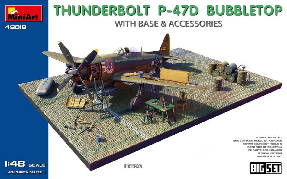 Thunderbolt P-47D Bubbletop W/base & Accessories Big Set Kit – Miniart 1:48