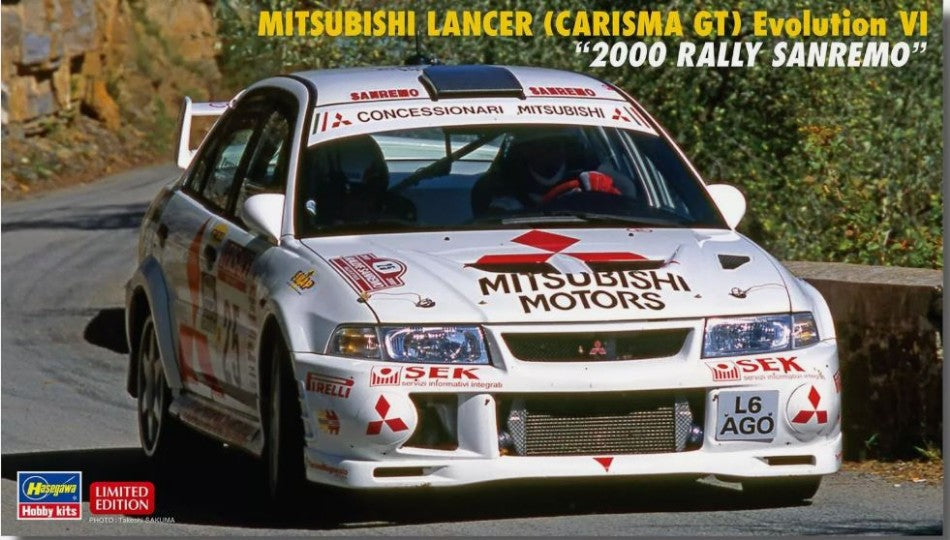 Mitsubishi Lancer Carisma GT Evo I Rally Sanremo 2000 Kit – Hasegawa 1:24