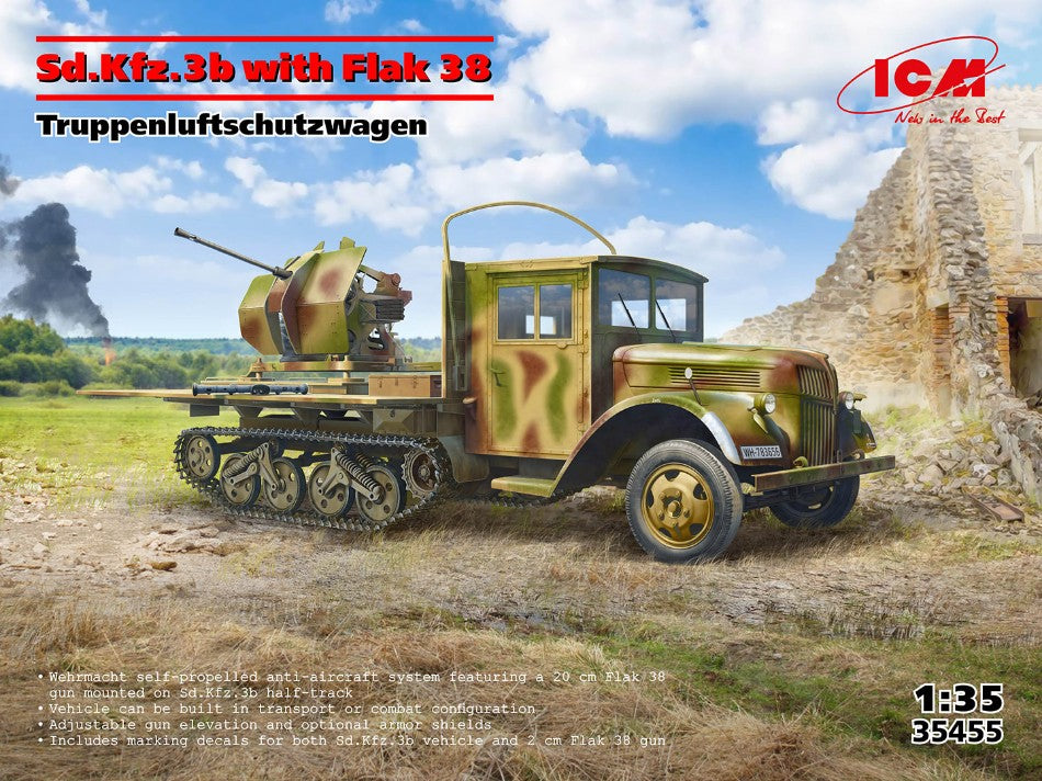 Sd.Kfz.3b With Flak 38 Aa Gun Kit – ICM 1:35