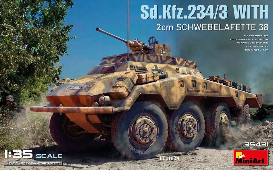 Sd.Kfz.234/3 With 2cm Schwebelafette 38 Kit – Miniart 1:35