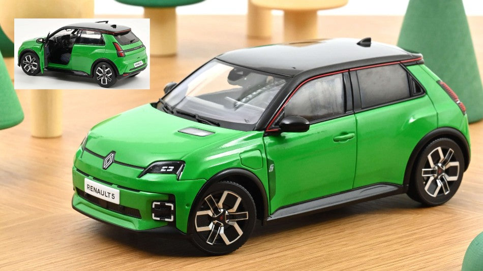 Renault 5 E-Tech 100% Electric 2024 Pop verde-nero 1:18 – Norev