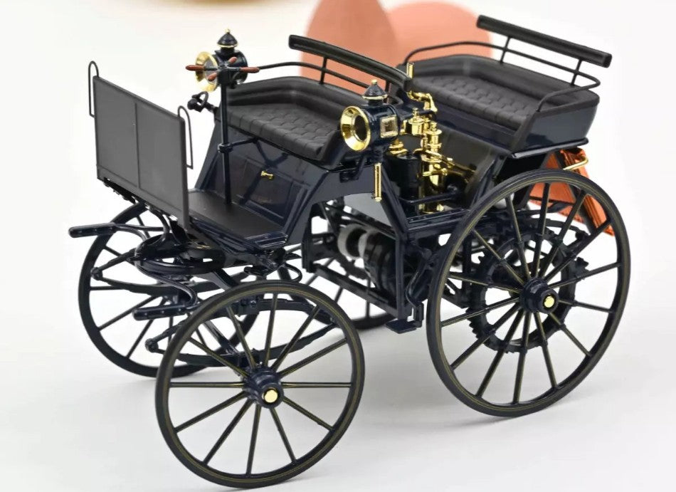 Daimler Motorkutsche 1886 Dark blu Reproduction 1:18 – Norev
