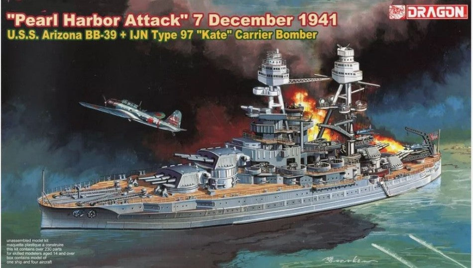 U.S.S. Arizona BB-39 Pearl Harbor Attack W/type 97 "kate" Kit – Dragon 1:700