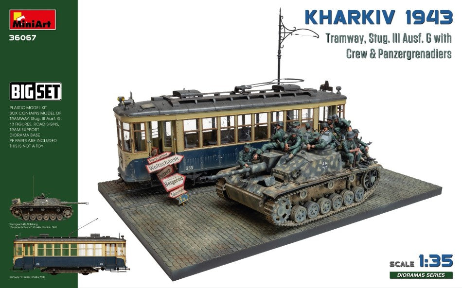 Kharkiv 1943 Tram & Stug.iii Ausf.g W/crew Big Set Kit – Miniart 1:35
