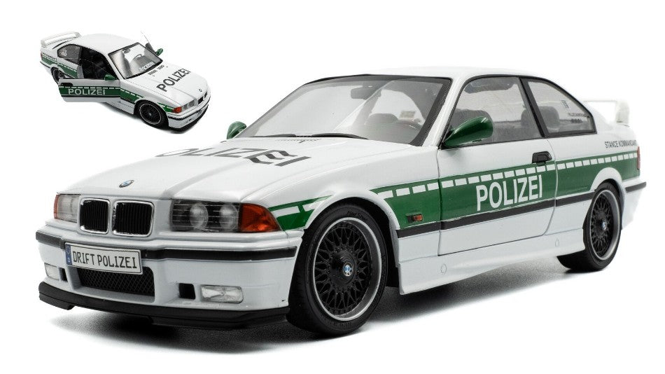 BMW 3-SERIES M3 (E36) Coupe Polizei 1991 White/green – Solido 1:18
