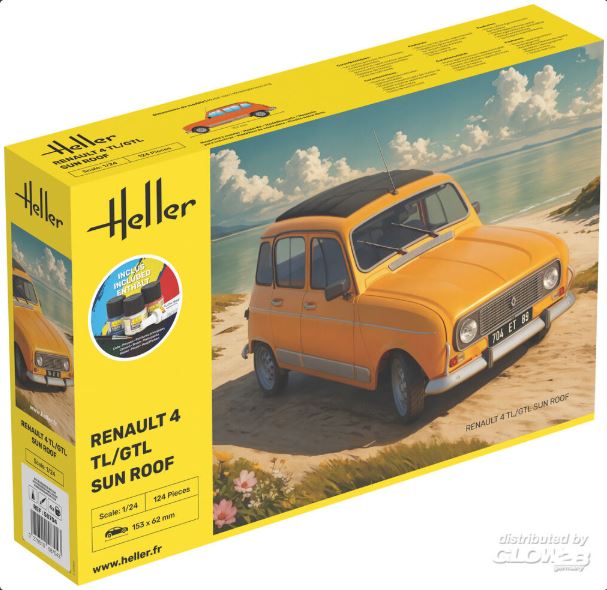 Renault 4 Tl/gtl Sun Roof Starter Kit C/colori Kit – Heller 1:24