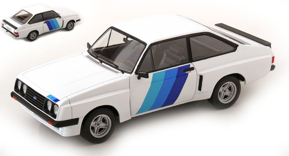 Ford Escort Mki Ii Rs 2000 X-pack 1977 White/light Blue Decals – ModelCarGroup 1:18
