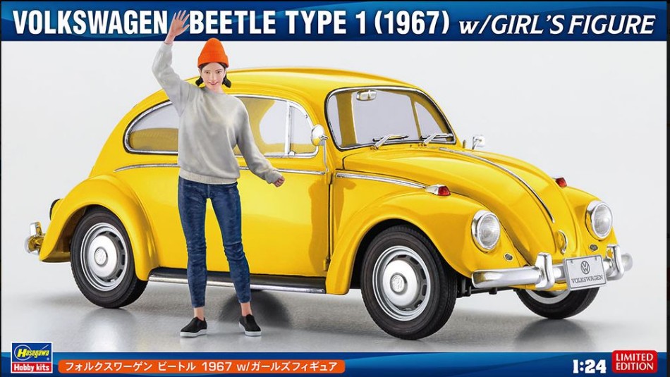 VW Kafer Typ 1 1967 W/girl's Figure Kit – Hasegawa 1:24