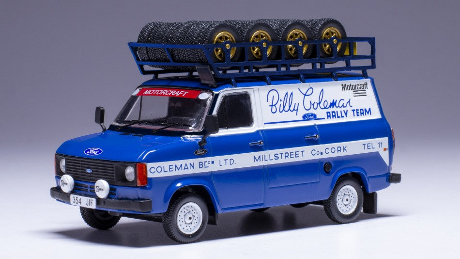 Ford Transit Mki Billy Coleman Rally Team W/roof Rack And Wheels – Ixo Model 1:43