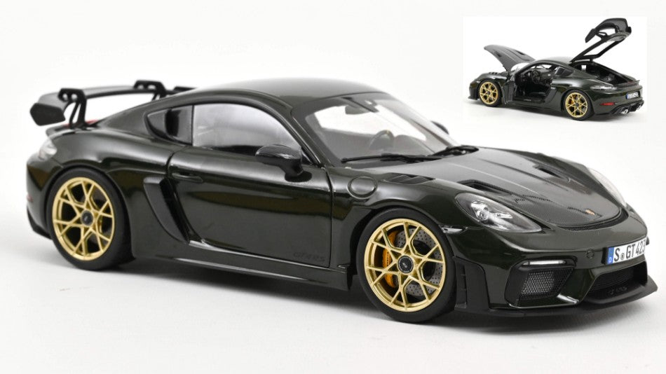 Porsche Cayman Gt4 RS W/Weissach Pack 2023 Brewster verde 1:18 – Norev
