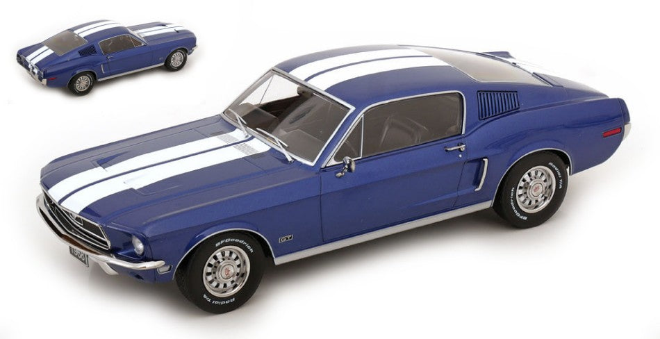 Ford Mustang GT Fastback 1968 Bluemetallic/white – KK Scale 1:18