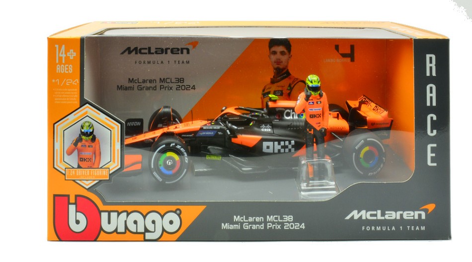 Mc Laren MCL38 N.4 Lando Norris 2024 With Figure – Burago 1:24
