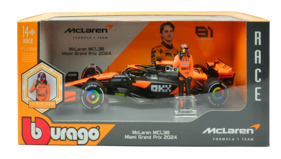 Mc Laren MCL38 N.81 Oscar Piastri 2024 With Figure – Burago 1:24