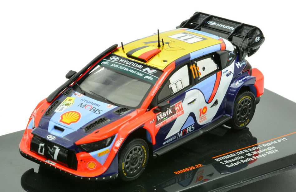Hyundai i20 N WRC N.11 Safari Rally Kenya 2024 Neuville-wydaeghe – Ixo Model 1:43