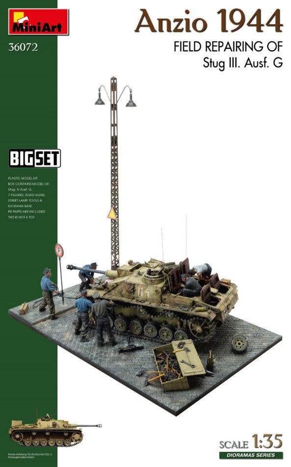 Anzio 1944 Field Reparing Of Stug Iii.ausf.g.big Set Kit – Miniart 1:35