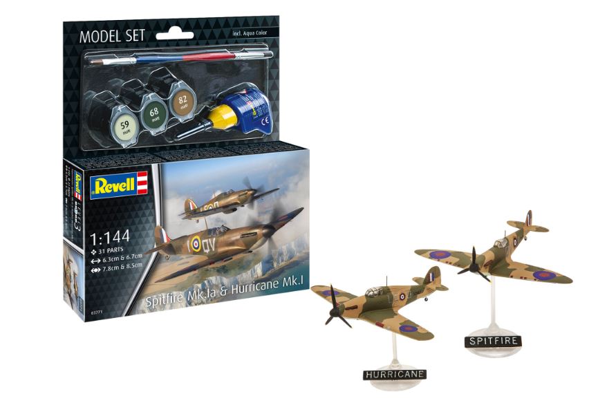 Model Set Spitfire Mk.ia & Hurricane Mk.i Kit – Revell 1:144