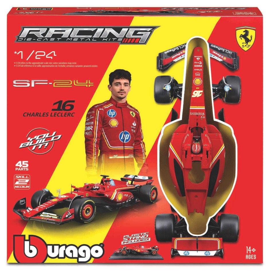 Ferrari SF-24 N.16 Charles Leclerc F1 2024 With Helmet Kit – Burago 1:24