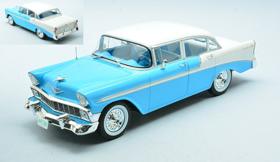 Chevrolet Bel Air 4-DOOR Hard Top 1956 Light Blue – Whitebox 1:24