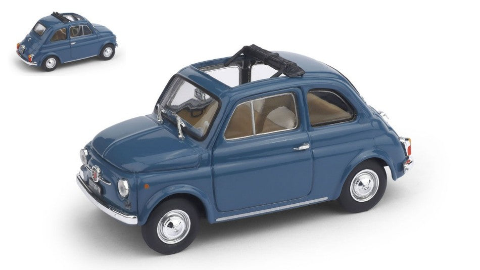 Fiat 500 F 1965-72 Aperta Blu Medio 1:43 – Brumm
