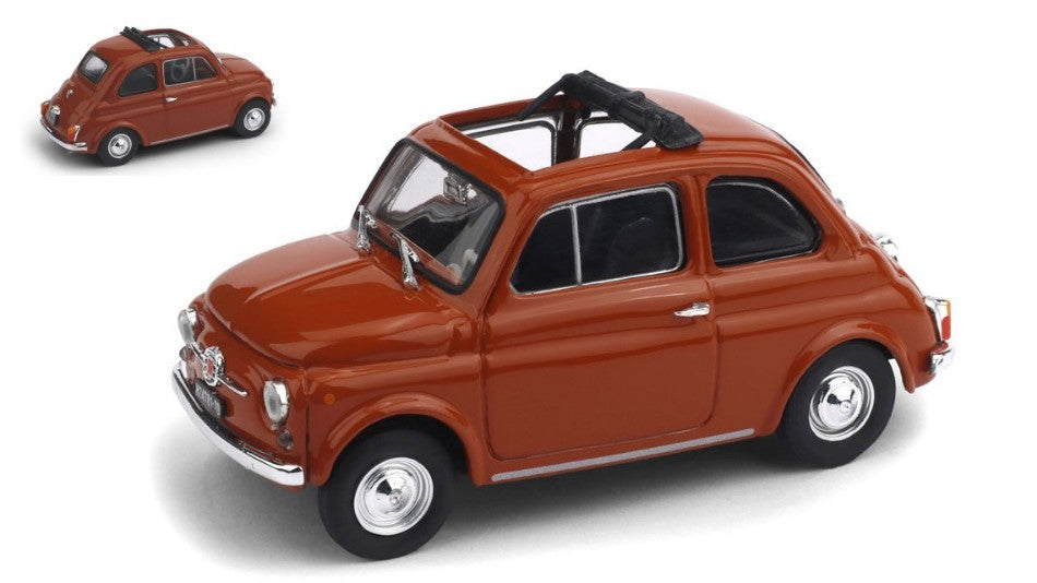 Fiat 500 F 1965-72 Aperta Rosso Corallo Chiaro – Brumm 1:43