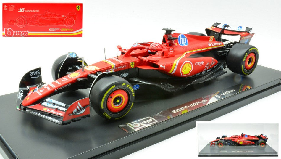 Ferrari SF-24 N.16 Charles Leclerc 2024 Con Vetrina – Burago 1:18