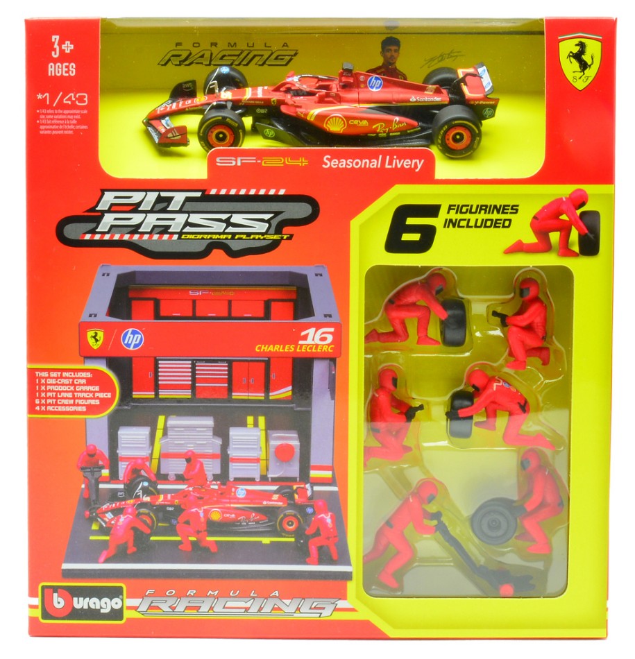 Diorama Pit Stop 2024 SF-24 N.16 Charles Leclerc – Burago 1:43