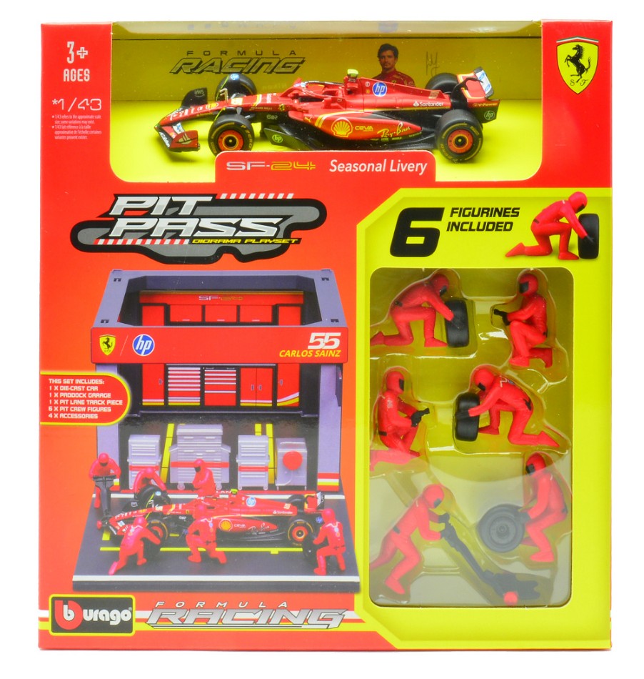 Diorama Pit Stop 2024 SF-24 N.55 Carlos Sainz – Burago 1:43