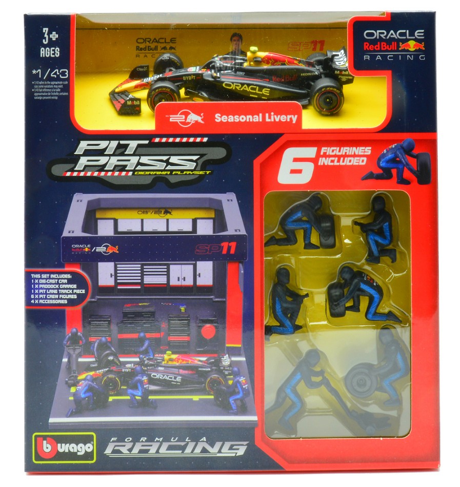 Pit Stop Set Red Bull RB19 N.11 Sergio Perez 2023 – Burago 1:43