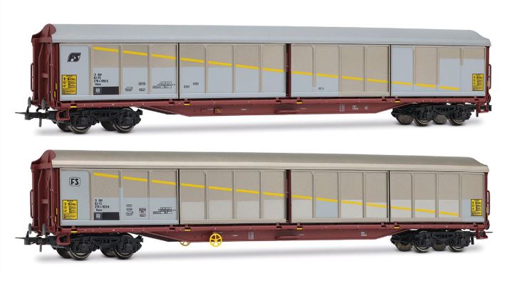 Fs 2-UNIT Pack Habils Closed Wagons Silver/brown Livery Ep.v – Rivarossi 1:87