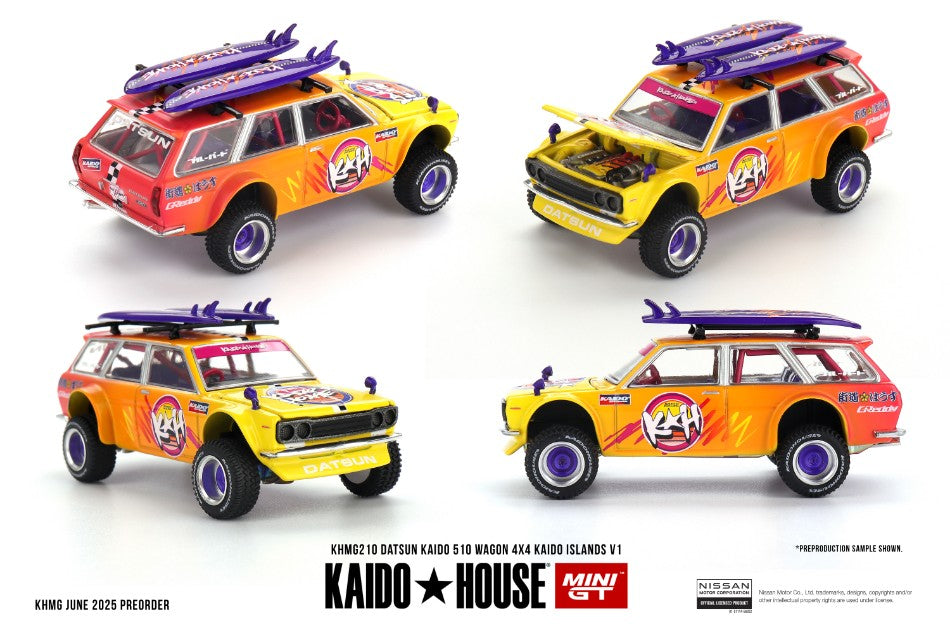 Datsun 510 Wagon 4X4 Kaido Islands V1 1969 – Mini GT 1:64