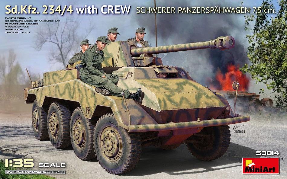 Sd.kfz. 234/4 Schwerer Panzerspahwagen 7,5 Cm W/crew Kit – Miniart 1:35