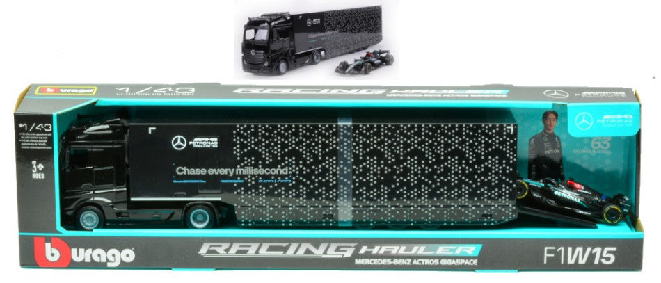 Mercedes Actros Gigaspace W/F1 W15 N.63 G.RUSSELL – Burago 1:43