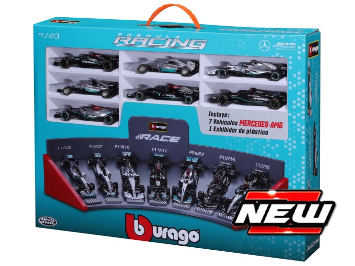 Mercedes F1 SET:2014-2016-2019-2021-2022-2023 7 Models-various Driv. – Burago 1:43