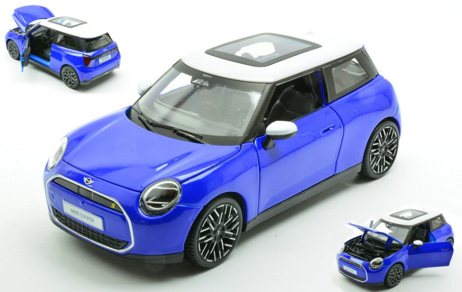 Mini Cooper Se (J01) 2024 Blue W/white Roof – Maisto 1:24