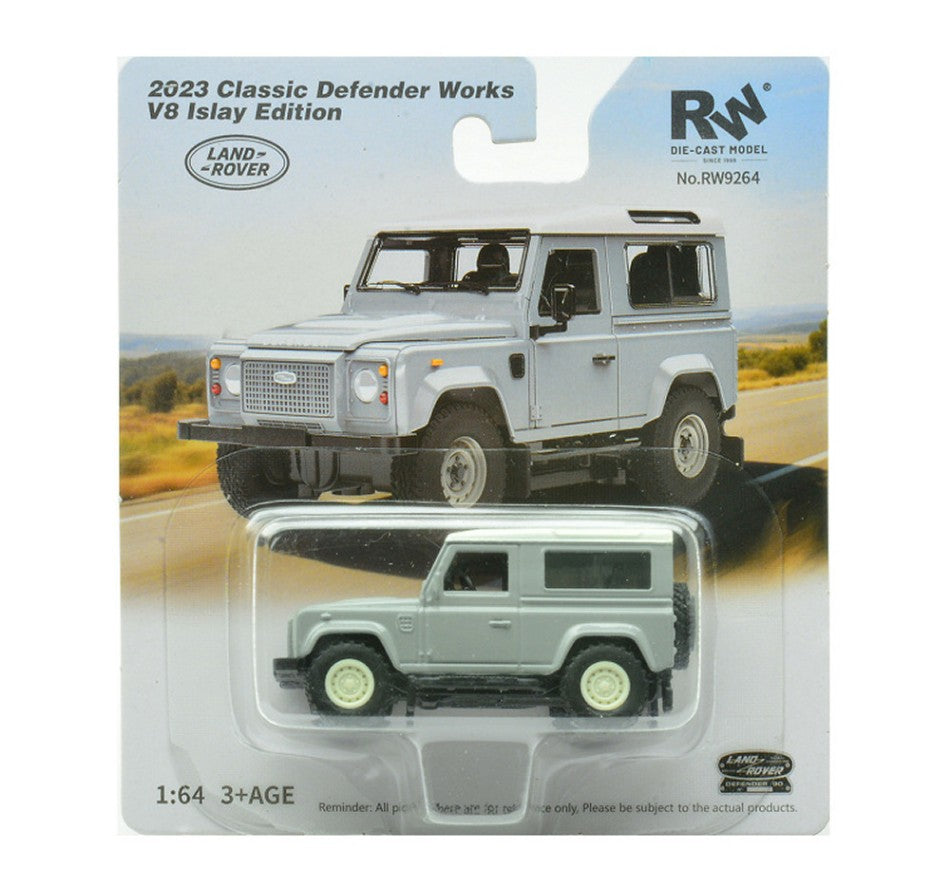 Land Rover Defender Works V8 Islay Edition Grey W/white Roof – RE.EL.Toys 1:64