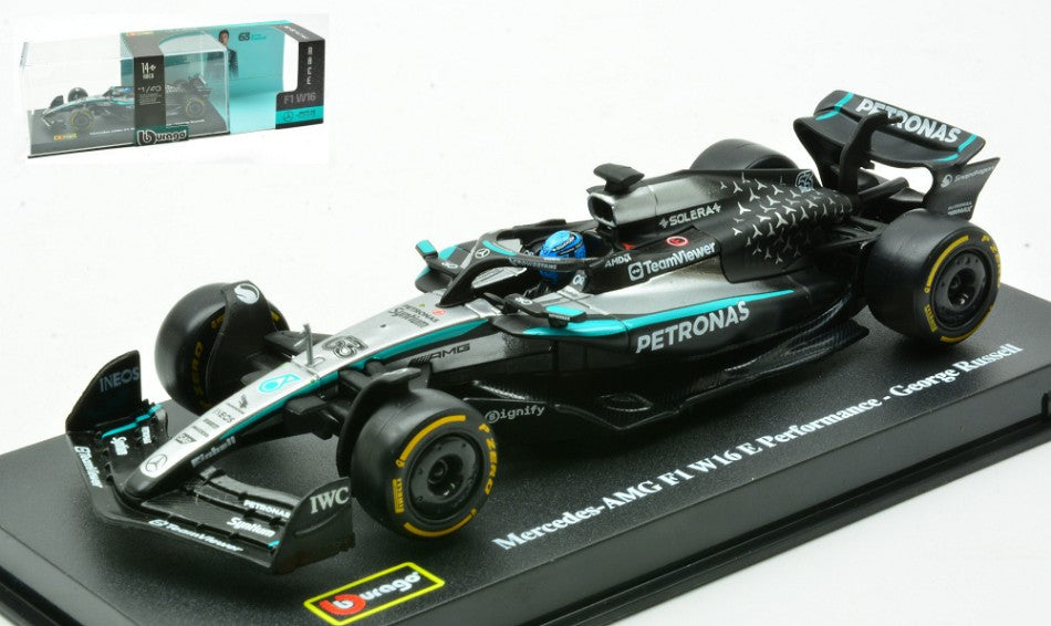 Mercedes AMG W16 N.63 2025 George Russell Signature – Burago 1:43