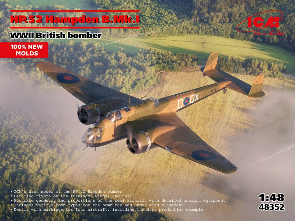 HP.52 Hampden B.Mk.I WWII British Bomber Kit – ICM 1:48