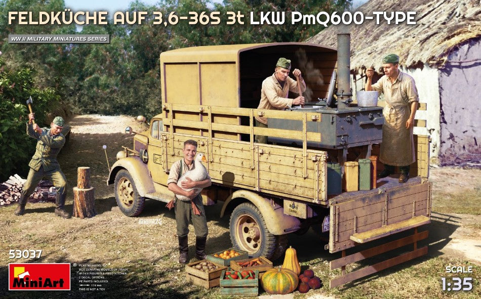 Feldkuche Auf 3,6-36S 3t Lkw PmQ600-TYPE Kit – Miniart 1:35