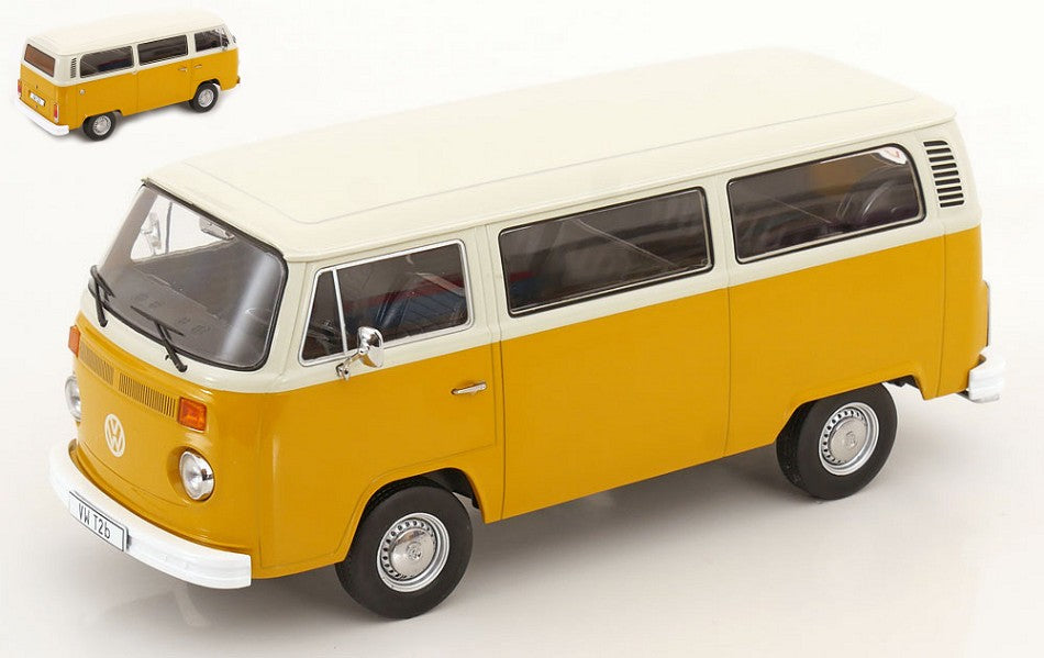 VW T2b Bus 1972 Yellow W/white Roof – KK Scale 1:18