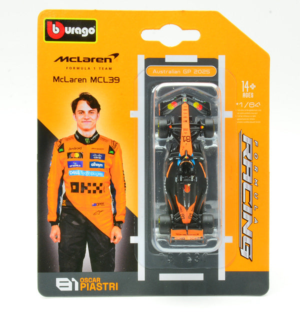 Mclaren MCL39 N.81 2025 Oscar Piastri Blister – Burago 1:64