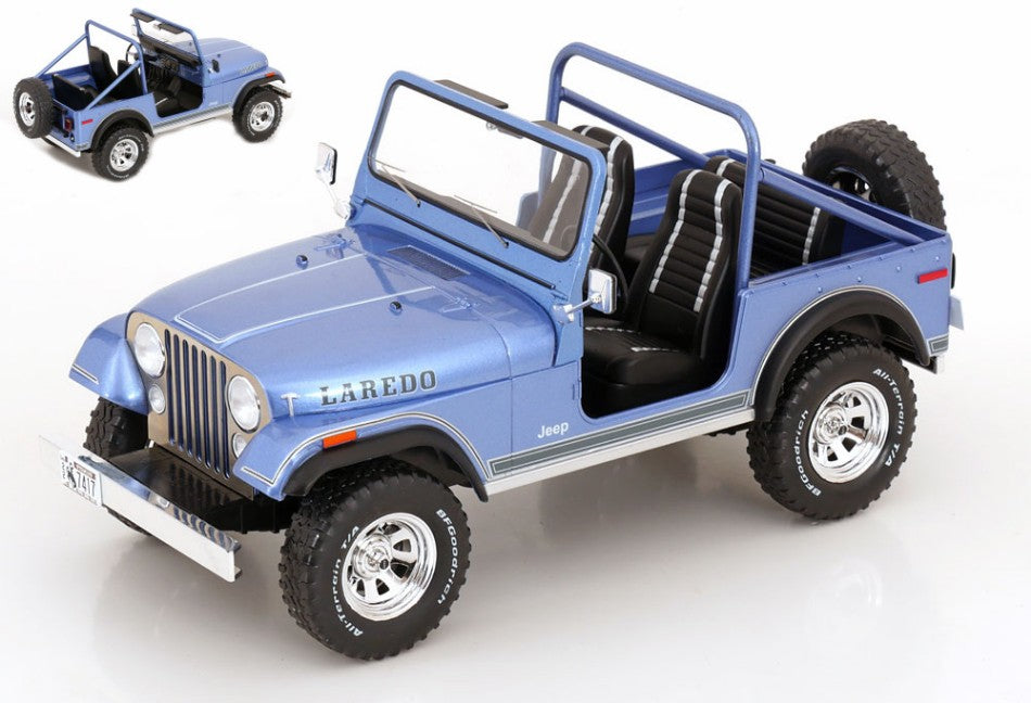 Jeep CJ-7 Laredo 1980 Blue/decals – ModelCarGroup 1:18