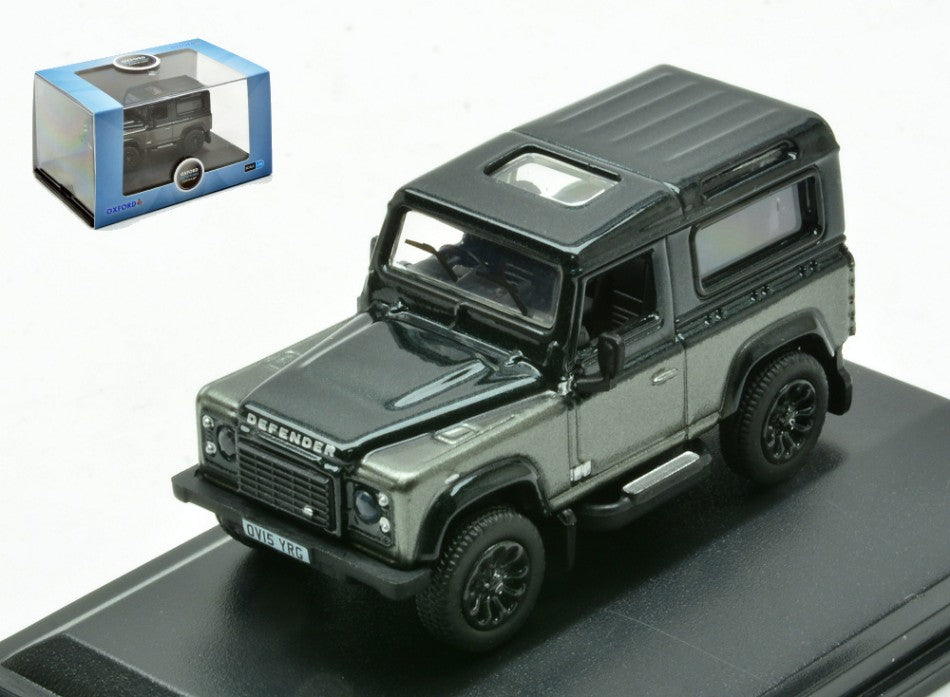 Land Rover Defender 90 Station Wagon Silvergun/black – Oxford 1:76