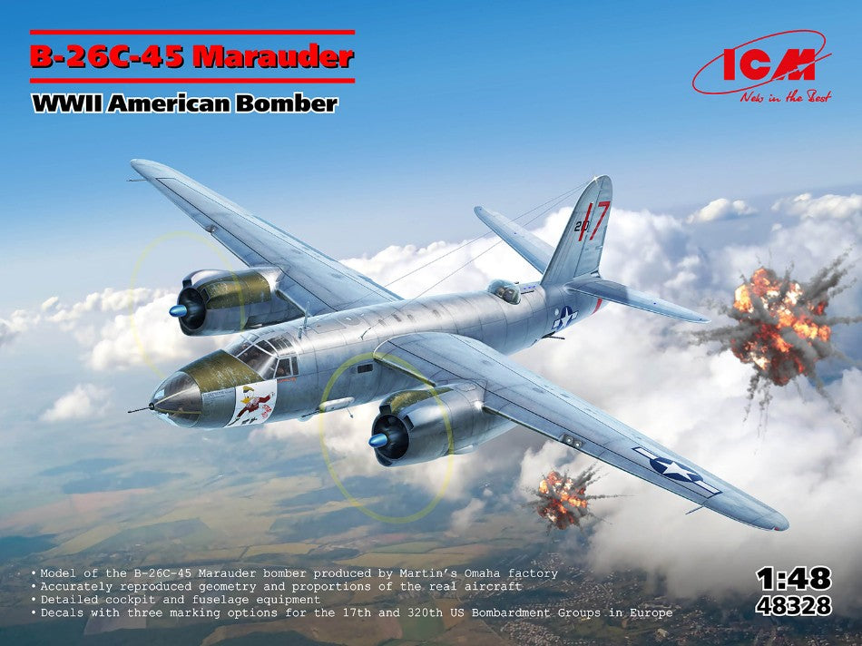 B-26C-45 Marauder WWII American Bomber Kit – ICM 1:48