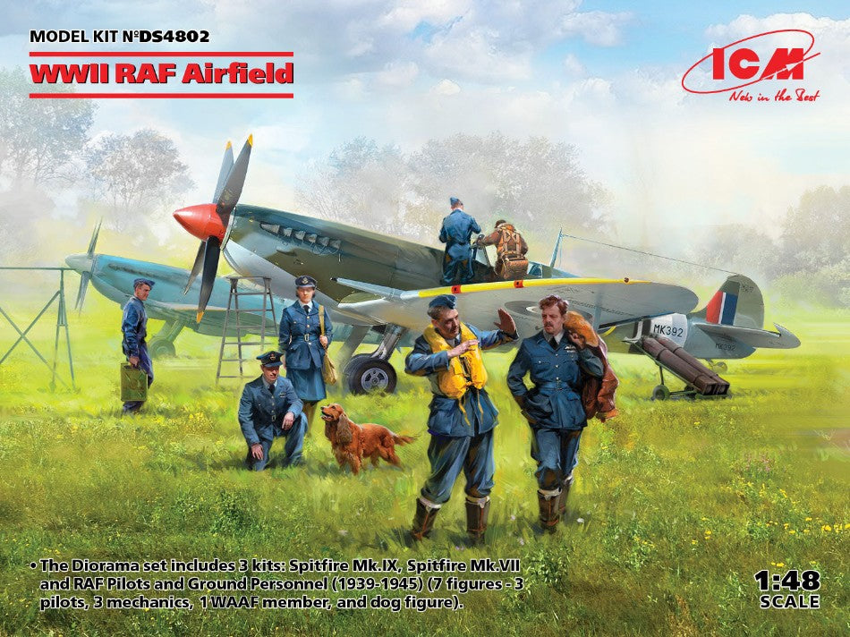 WWII RAF Airfield Spitfire Mk.ix - Mk.vii Kit – ICM 1:48
