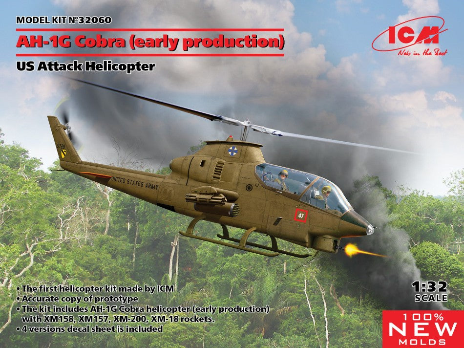AH-1G Cobra Early Production US Attack Helicopter Kit – ICM 1:32