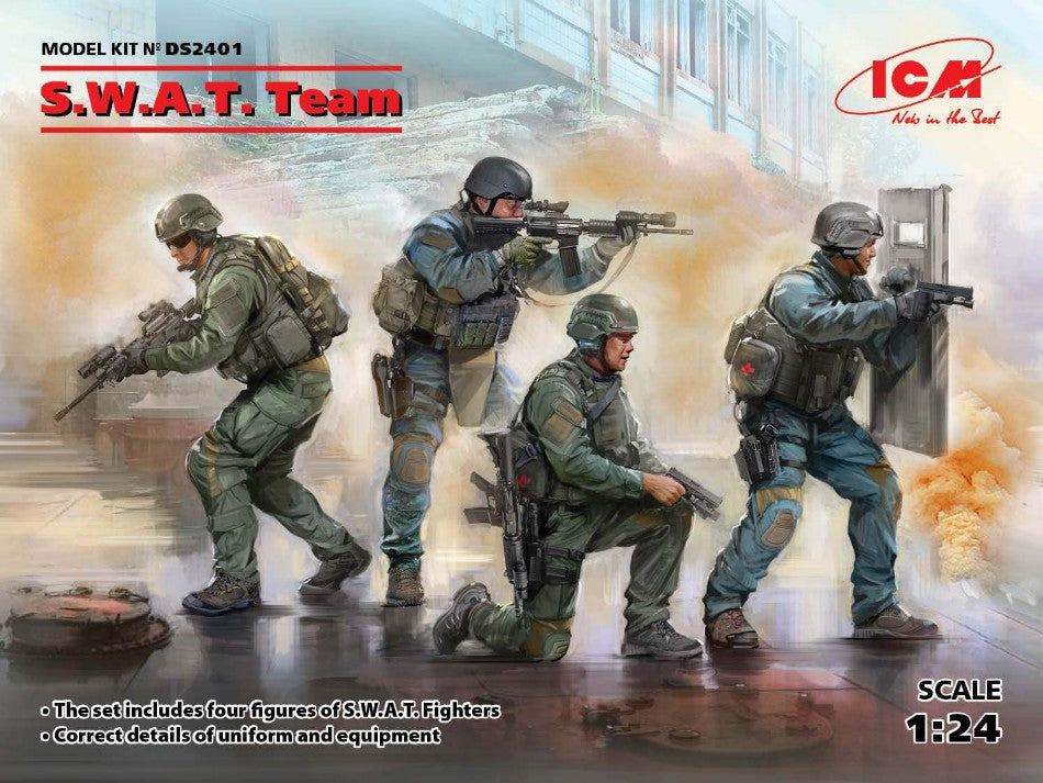 S.W.A.T. Team (4 Figures) Kit – ICM 1:24